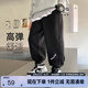 左西男童褲子兒童衛褲春秋款2025新款男孩韓版休閑長(cháng)褲運動(dòng)褲 黑色150