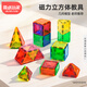 魔磁玩家（ MAGPLAYER）彩窗磁力片磁力積木正方體展開(kāi)圖教具兒童玩具幾何模型鉆面6片