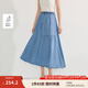 茵曼（INMAN）100%萊賽爾牛仔半身裙2025夏季女裝新款松緊腰a字寬松裙子 牛仔藍 M