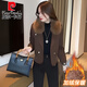 皮爾卡丹（pierre cardin）加絨加厚短外套女2025秋冬新款時(shí)髦洋氣帶毛領(lǐng)保暖小個(gè)子短款上衣 咖啡色【加絨】 加厚 XL 【建議110-125斤】