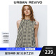 UR七夕2025秋季新款女裝撞色格紋超寬松無袖罩衫襯衫UYU250031 黑色格子 (偏寬松) S (XS-S)