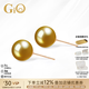 GiO珠寶 南洋金珍珠耳釘18K金海水珍珠耳飾GUILD赤金生日禮物送老婆 18K金 珍珠9-10mm