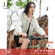 玖姿·安娜蔻休閑戶(hù)外山系運動(dòng)風(fēng)工裝連帽短款風(fēng)衣女2025春季新款 米白 M