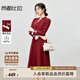 尚都比拉立領(lǐng)盤扣國風(fēng)連衣裙女秋季假斜襟優(yōu)雅開叉大擺裙修身收腰中長裙