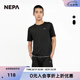 NEPA耐葩戶(hù)外春夏男女款彈力透氣T恤+短褲套裝7JG5302 黑色 175/92A