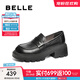 百麗（Belle）時(shí)尚簡(jiǎn)約樂(lè )福鞋真皮通勤厚底鞋B2444AM5 黑色 35 (225mm)