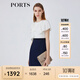 PORTS寶姿女裝春夏新品時尚Two-in-one疊片裝飾連衣裙LM8D198KWB008 丈青 M (6)