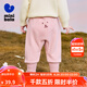 迷你巴拉【pp褲】男女童褲子加絨保暖冬新款高腰長(zhǎng)褲 粉紅60049 90