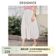 迪賽尼斯（DESIGNICE）夏季新款高腰純色復古通勤長(cháng)款傘裙a字半身裙女白色中長(cháng)裙 白色 M