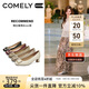 康莉（COMELY）[時(shí)裝周同款]方扣單鞋女春季粗跟氣質(zhì)漆皮通勤高跟鞋 黑色 37 