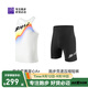 必邁（bmai）2025新款跑步短褲套裝競賽運動(dòng)訓練健身背心短褲透氣吸濕速干服 長(cháng)虹+騎士黑 男款 XL