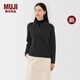 無(wú)印良品（MUJI）女式 羊毛混毛圈花式線(xiàn)POLO針織衫毛衣女裝25年秋季新品 BA1QLA5A 深灰色 M (160/84A)