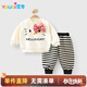 優(yōu)奇嬰兒衣服女寶寶春秋長袖長褲套裝女童早秋可愛分體兩件套外出超萌