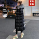 Aosijie高端品牌女裝 長(zhǎng)款羽絨服女冬季新款氣質(zhì)加厚保暖白鵝絨過(guò)膝外套 黑色【銀狐貍大毛領(lǐng)】 L 【120-140斤】
