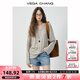 VEGA CHANG長(zhǎng)袖t恤女2025新款夏季簡(jiǎn)約休閑慵懶感V領(lǐng)顯瘦薄款上衣 燕麥色 M