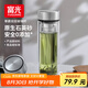 富光尊爵玻璃杯 男女士雙層水杯 高硼硅玻璃 304茶隔杯子泡茶杯400ml