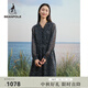 beanpole【度假連衣裙】濱波春夏新款女士波點(diǎn)長(cháng)袖V領(lǐng)中長(cháng)連衣裙長(cháng)裙 藏青色 M 165/88A