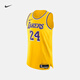 耐克（NIKE）官方洛杉磯湖人隊NBA男子美式速干球衣秋季針織DM6028 732阿馬里洛黃/科比·布萊恩特 24 M 44