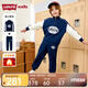 Levi's【加絨】李維斯兒童運(yùn)動套裝童裝衛(wèi)衣冬季新款男童長褲 深靛藍(lán) 120 /60 【建議身高110-116cm】