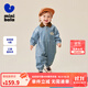 迷你巴拉嬰童外出連體衣男女寶寶復古工裝燈芯絨爬服2025年秋季 灰藍A81301 73cm