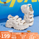 駱駝（CAMEL）運動涼鞋女機能風拼接魔術貼增高厚底涼鞋 L23M076134 杏色 38 