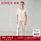 愛(ài)慕家居服女士花之秘境短袖套頭短袖睡衣長(cháng)褲套裝AM469541 香檳色2EC M (165)