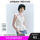 UR七夕2025夏季新款女裝蝴蝶結(jié)雙層荷葉邊吊帶背心UYL450151 本白 S