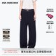 ANN ANDELMAN官方直營(yíng)2025新品純色直筒長(cháng)褲設計感松緊腰休閑褲女 藏藍色 S
