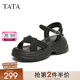 他她（TATA）涼鞋女鞋2025夏季新款休閑厚底法式氣質(zhì)時(shí)裝涼鞋女 黑色 38
