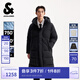 杰克·瓊斯（JACK&JONES）【七夕情人節(jié)禮物】25年秋冬季過膝長款羽絨服男士加厚連帽棉外套 E40黑色 3XL （195）