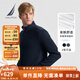諾帝卡（NAUTICA）【單件直降】男裝春夏新款雙面珠地立領(lǐng)拼接全開襟衛(wèi)衣男KO4303 藏青4NV L