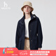 哈吉斯（HAZZYS）女裝 2025春季新款女士收腰可脫卸帽休閑夾克女ASVSU0CAU01 藏青色NV L (165/88A 40)
