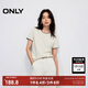 ONLY2025夏季新款隨性簡約圓領(lǐng)拼接刺繡顯瘦正肩T恤女|125201004 A01香草奶油白 L