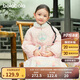 巴拉巴拉女童棉服新中式國風外套2024冬裝棉衣刺繡立領小童裝208424106001