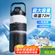 草莓生活（CMSH）保溫杯超大容量2000ml戶外72小時(shí)長(zhǎng)效保溫保冷杯水杯男士水壺便攜 漸變黑白2000ml（雙飲+冷熱雙保）