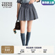 Teenie Weenie小熊女裝半身裙2025秋季新款甜美俏皮約克褶格子短裙 藏青色 M