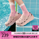 斯凱奇（Skechers）洞洞鞋夏季厚底沙灘涼鞋女外穿高級感包頭踩屎感多巴胺泡泡鞋 桃粉色/PCH 35 尺碼偏大，建議選小一碼