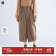 播可拆卸背帶褲女2024新款學(xué)院風(fēng)小個(gè)子九分闊腿褲DDR2KD51111 O40琥珀 S