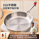 幸甚日本品牌316不銹鋼平底鍋家用無涂層不粘煎鍋電磁爐不粘鍋平底鍋 【1-2人適用】24CM平底煎鍋 24cm