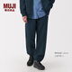 無(wú)印良品（MUJI）男式 毛圈棉 褲子 男士長(cháng)褲春季款休閑褲衛褲運動(dòng)褲 AB1NRA5S 藏青色 L (175/88A)