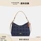 蔻馳（COACH）新款奧萊女士女包經(jīng)典標志丹寧布老花LAUREL中號流浪包 IM/丹寧藍色/天然色