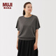 無(wú)印良品（MUJI）女式萊賽爾混天竺編織蝙蝠袖針織衫女裝上衣25年秋季BA1QYA5A 煙熏棕色 S （155/80A）