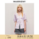 MAXRIENY【浪漫度假-商場(chǎng)同款】紫色花印浪漫蕾絲領(lǐng)上衣 紫花 L 03/38