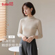 班尼路（Baleno）2025新款羊毛長(cháng)袖打底衫女半高領(lǐng)內搭女裝秋冬季保暖中領(lǐng)針織毛衣