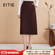 愛特愛（EITIE）氣質優(yōu)雅高級感過膝包臀女裙a字高腰半身裙秋季新款D2406401 深咖88 S 155