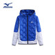 美津濃（MIZUNO）正品兒童羽絨服秋冬新款保暖連帽外套菱格防風(fēng)休閑男女中大童 藍色 150 cm(充絨量49g)