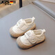 BIBK日本兒童學(xué)步鞋春秋透氣休閑鞋男童軟底鞋寶寶防滑防摔室內跑跑鞋 米白色加絨 16 內長(cháng)12cm