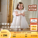 戴維貝拉（DAVE＆BELLA）兒童網(wǎng)紗連衣裙2025夏裝新款女童公主裙寶寶生日禮服裙小童裙子 米白【現貨】 110 cm（建議身高100-110cm）