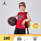 NIKE JORDAN 耐克AJ籃球服套裝23號球衣夏季兒童籃球背心+短褲2件套 正黑色 110 /52(4T) 【建議身高98-104】