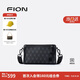 菲安妮（FION）山海行系列單肩包男士復古印花斜挎包耐磨手機包商務(wù)小方包 黑